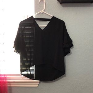 forever 21 blouse , ruffled sleeves. see through
